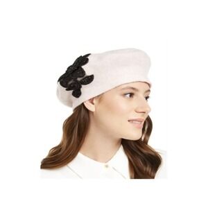 August Hats Woman's Applique‎ Melton Beret Pink SZ OS